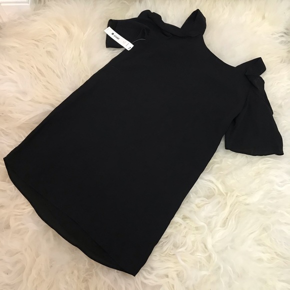 AQUA Ruffled Cold Shoulder Cocktail Dress - Picture 6 of 6